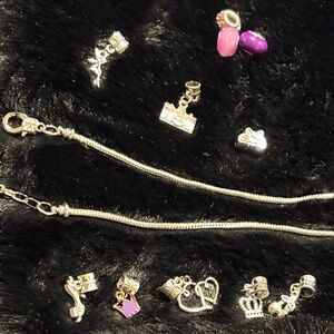 Pandora Like 13 pc Silver Charm Bracelet Set New